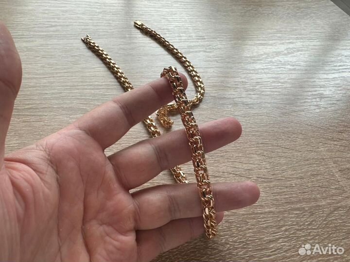 Цепь Бисмарк. Крафтовое золото 585