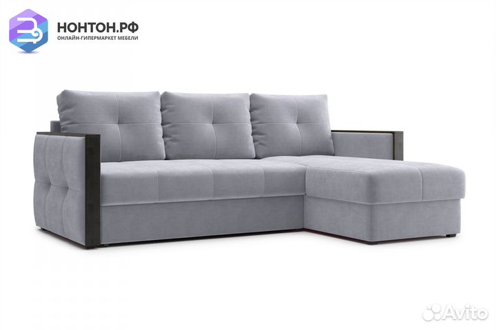 Диван угловой дельфин Инсайд серый