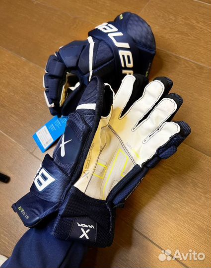 Краги хоккейные Bauer Hyperlite Sr 13-14 синие