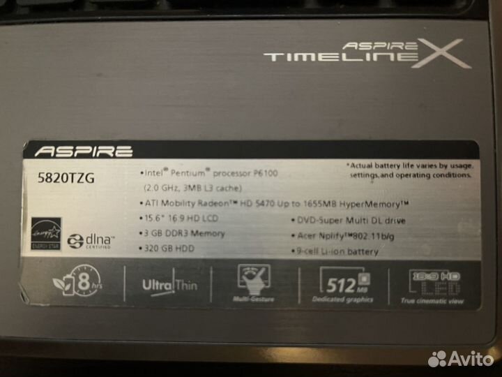 Acer aspire 5820tg
