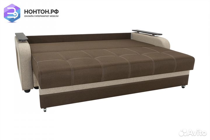 Диван еврокнижка Севилья коричневый