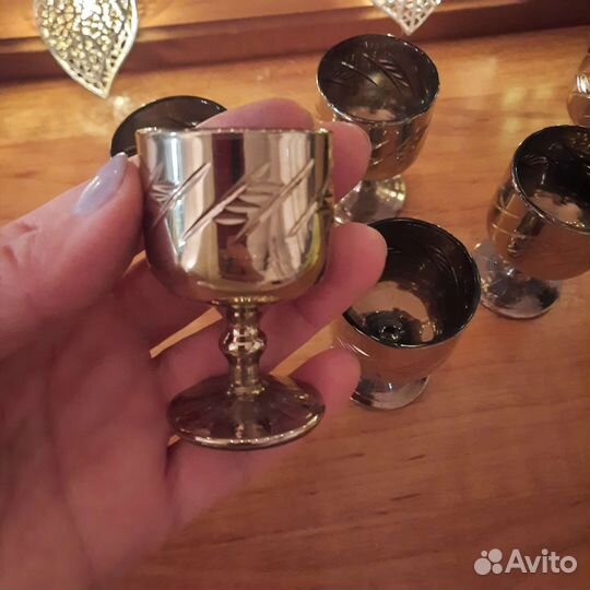 Рюмка стекло золотые