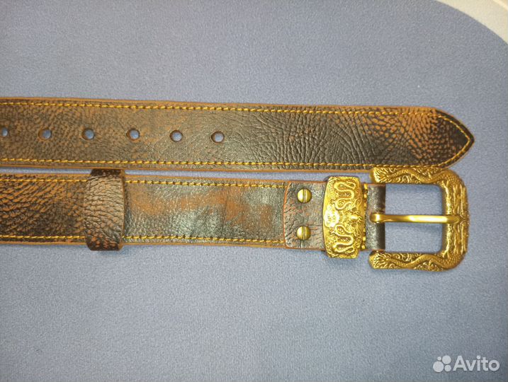 Мужской кожаный ремень ручной работы
