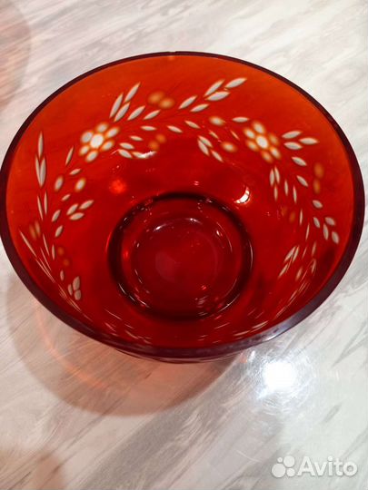 Вазы рубиновое стекло