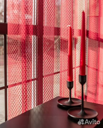 Тюль Авалон гранат готовый на окна пошив