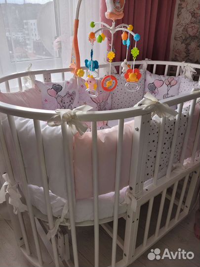 Детская кроватка трансформер с маятником 7в 1