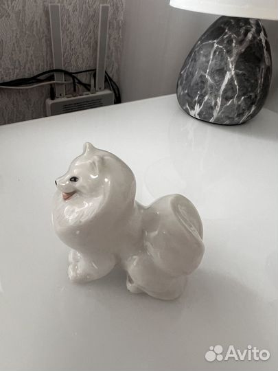 Фарфоровая статуэтка Лайка-шпиц лфз