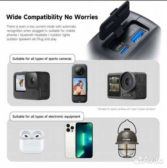 Powerbank для GoPro 9/10/11, Telesin, новые