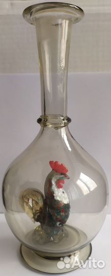 Графин антиквар до 1917г с петухом мальцов стекло