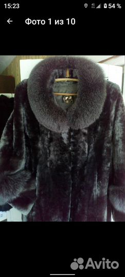 Шуба, серебристый мутон, 52-54