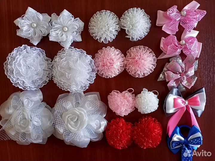 Бантики / заколки. 4 комплекта для школы и сада