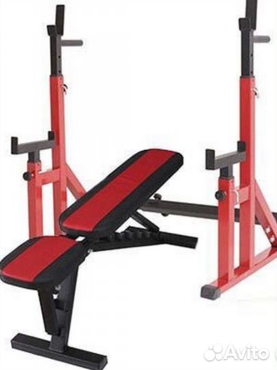 Скамья для жима со стойками для приседа коасная