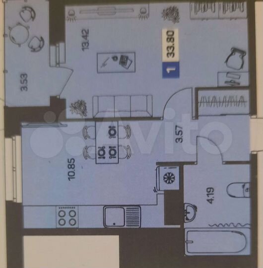 1-к. квартира, 34 м², 5/8 эт.