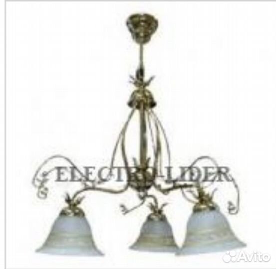 Люстра трехрожковая золота
