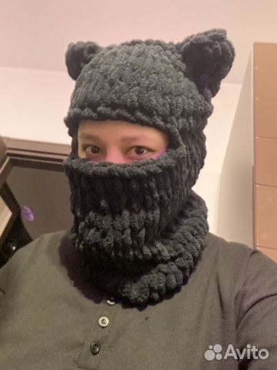 Балаклава с ушками кошки