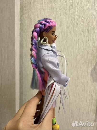 Кукла барби barbie extra радужные косы