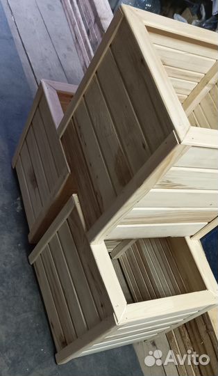 Деревянный ящик для цветов, кашпо, уличный вазон