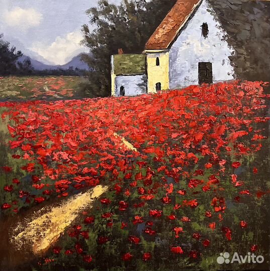 Картина Маковое поле 30*30 (повтор для Татьяны)