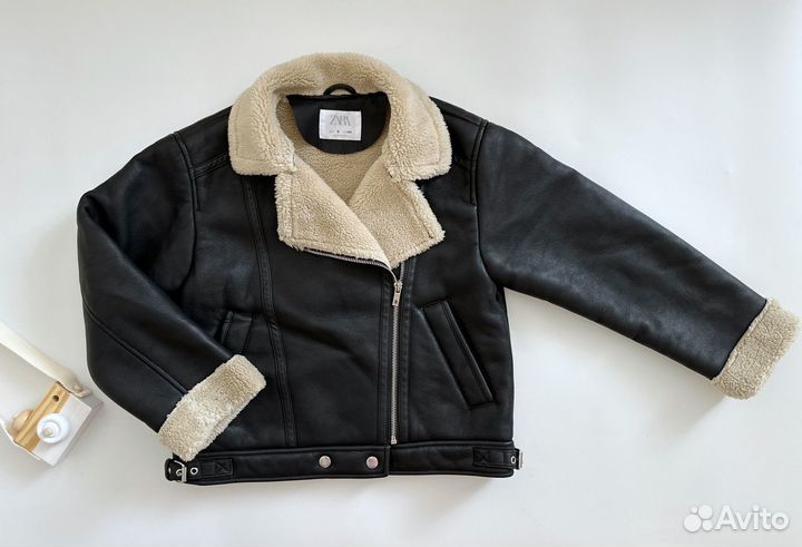 Куртка косуха Zara теплая 122, 134, 140, 164