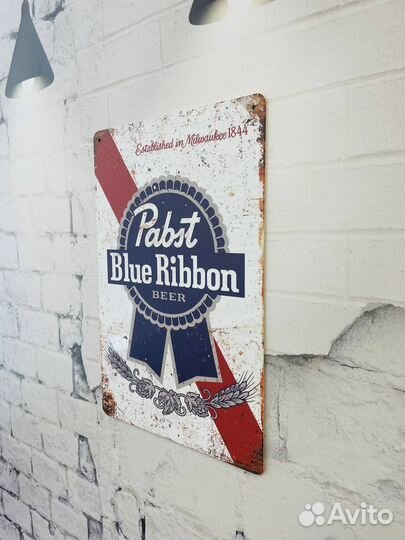 Декор на стену табличка Blue Ribbon Beer