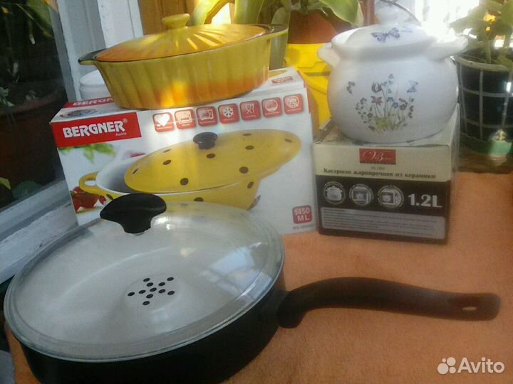 Новые керамические жаропрочные кастрюли и сковород