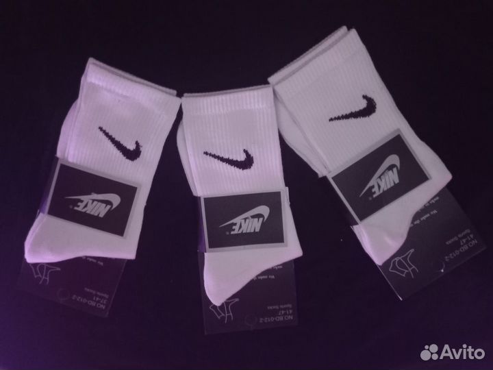 Носки nike высокие белые