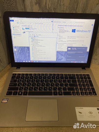 Быстрый ноутбук Asus X540B /SSD 240gb/4gb/ 2ядра