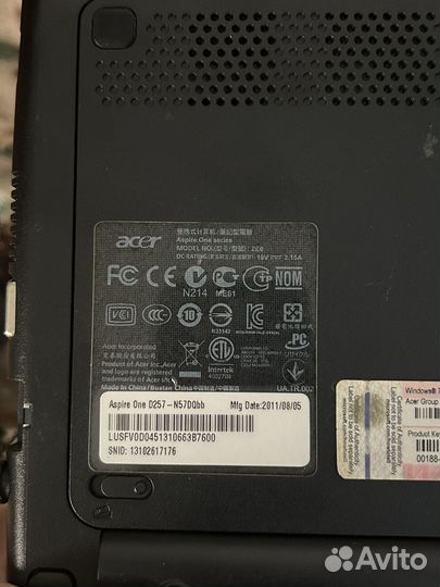 Нетбук acer aspire one
