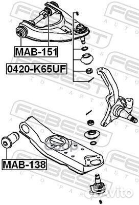 Опора шаровая верхнего рычага перед прав лев