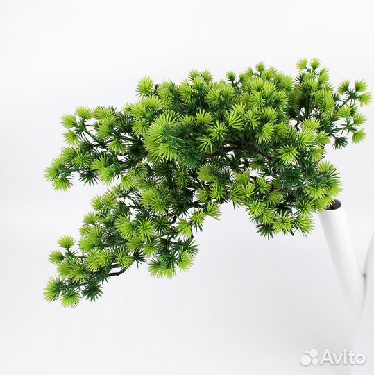 Бонсай, хвойная/еловая ветка искусственная, декор зимний, рождественский, 32 см, набор 2 ветки