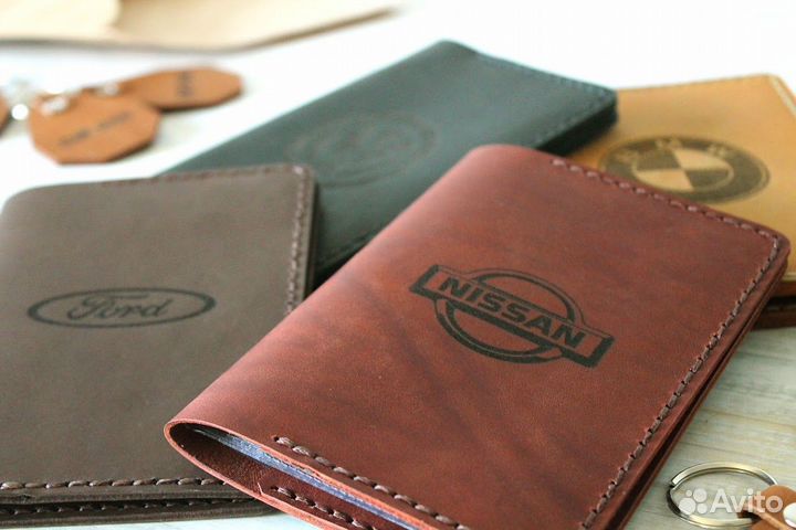 Обложка на автодокументы из кожи