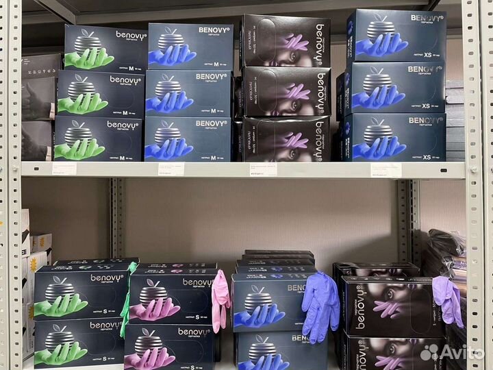 Перчатки нитриловые, нитрил-винил