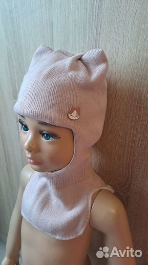 Шапка шлем для девочки новая осень 3-7лет