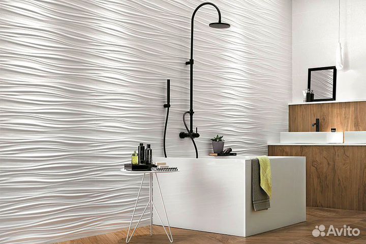 Плитка atlas C. 3D wall Solid White Glossy 40x80
