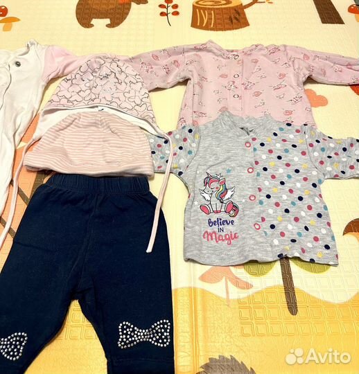 Вещи на девочку от 0 до 7 месяцев пакетом