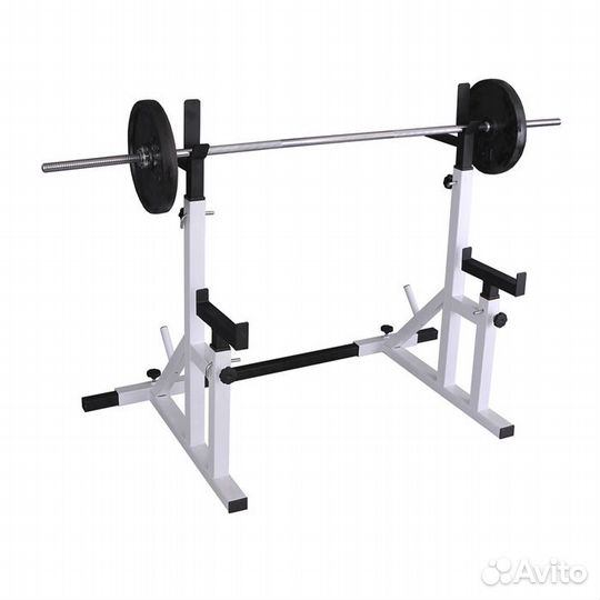 Стойка для жима штанги с страховкой белая телескоп