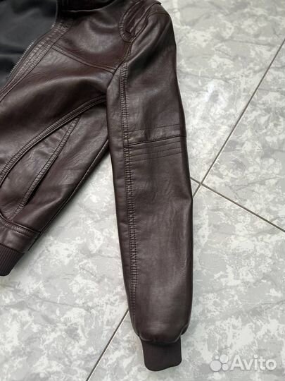 Кожаная куртка детская 146