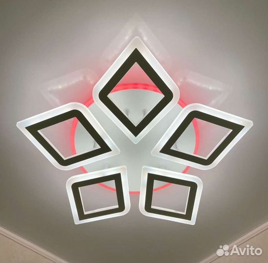 Люстра потолочная светодиодная RGB, 90вт