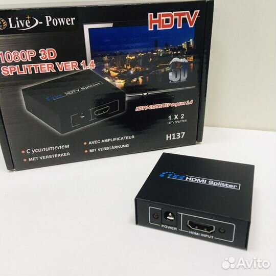 Разветвитель hdmi 1 вход 2 выхда ver 1,4