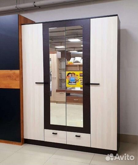 Шкаф 4-дверный Адель венге/лоредо