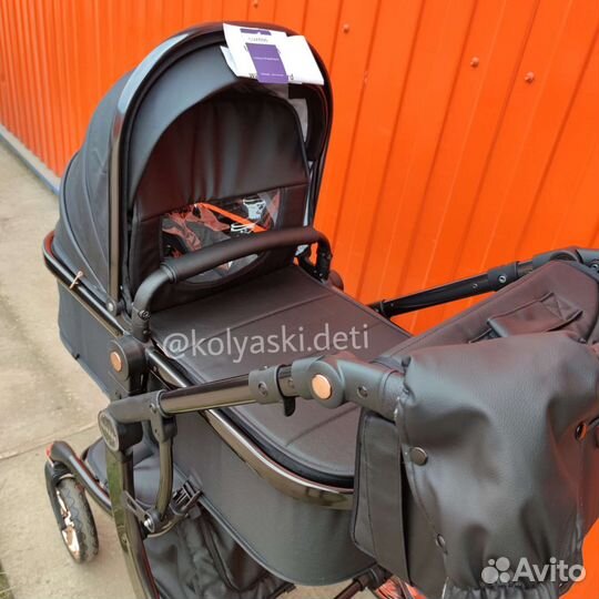 Коляска-трансформер в коже Luxmom dalux 608