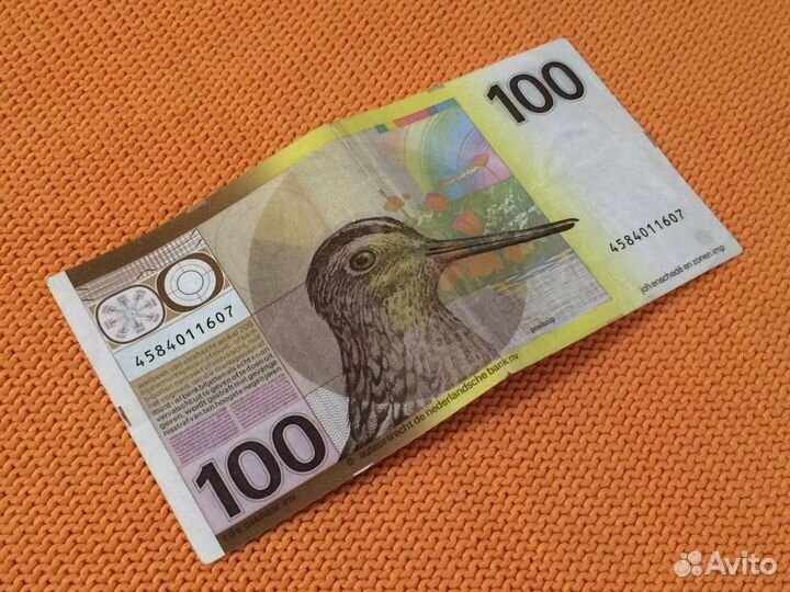 100 нидерландских гульденов honderd gulden 1977