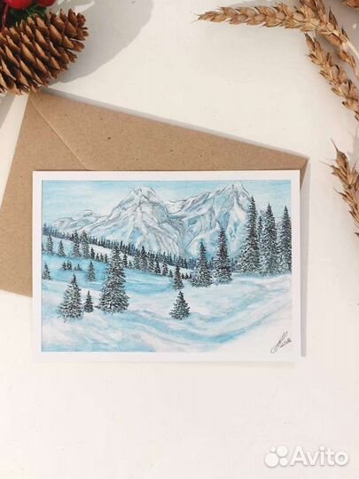 Акварельные Авторские открытки пейзажи