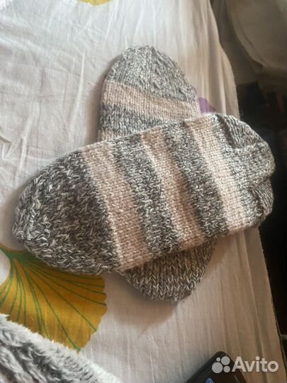 Носки шерстяные ручной вязки