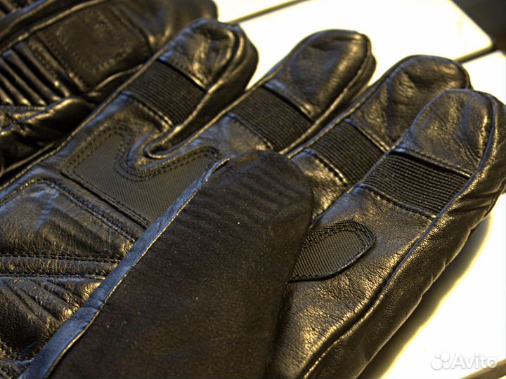 Кожанные мотоперчатки HD с подогревом