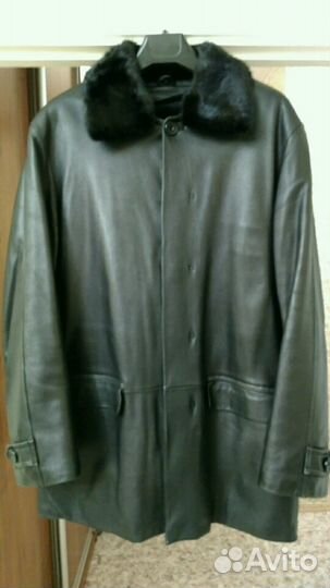 Кожаная куртка мужская б/у с меховой подстёжкой(му