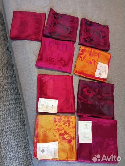 Жаккардовые платки, натуральный шёлк СССР