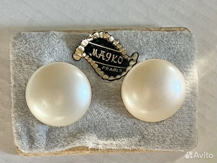 Клипсы Mayko Винтаж Времён СССР Япония Жемчуг