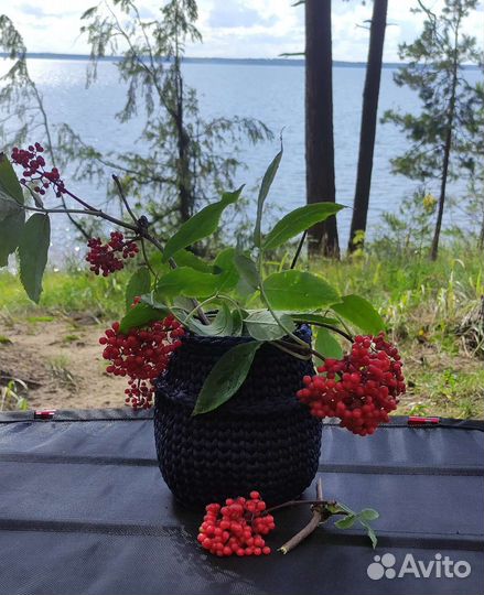 Вязаные корзиночки