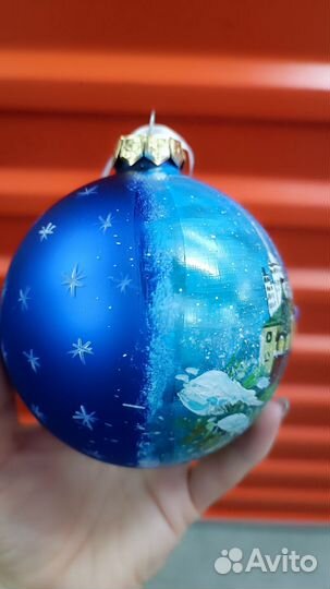 Ёлочный шар стеклянный с Московским Кремлем